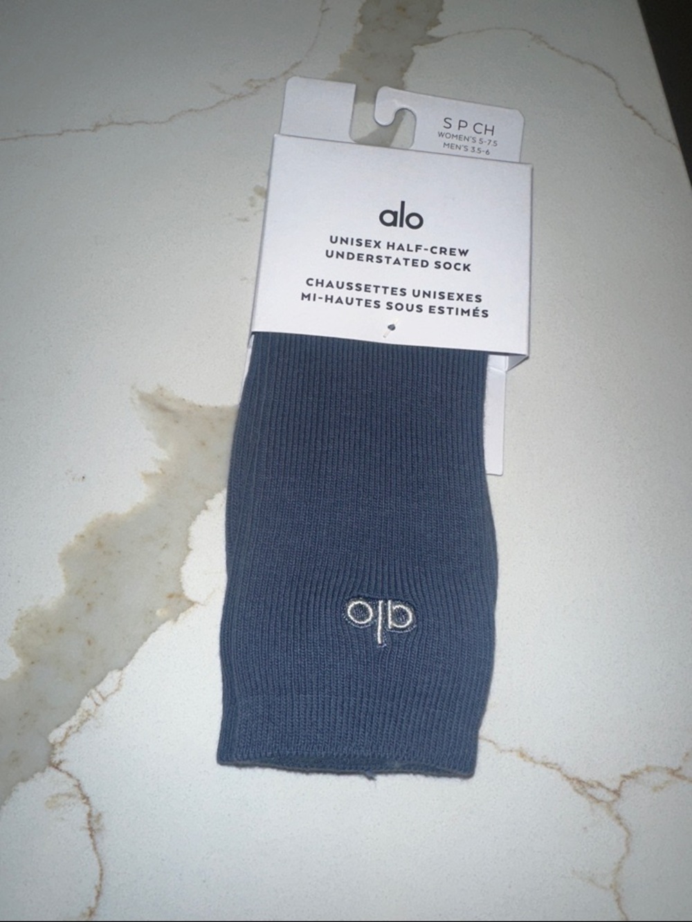 ALO Unisex Half-Crew Socks Bluestone